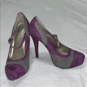 Grey and Purple Strap Heels Size 6 Charlotte Russe